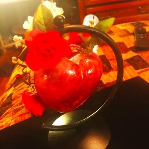 Handblown hanging heart home decor